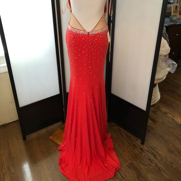 Jovani Red Crystal Gown - Picture 5 of 9